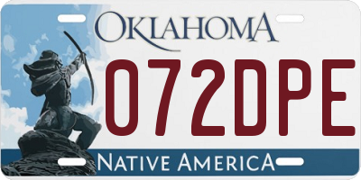 OK license plate 072DPE