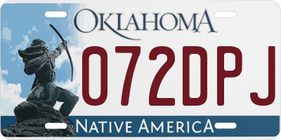 OK license plate 072DPJ