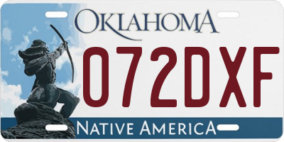 OK license plate 072DXF