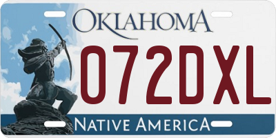 OK license plate 072DXL