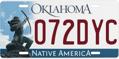 OK license plate 072DYC