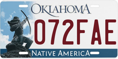 OK license plate 072FAE