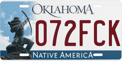 OK license plate 072FCK