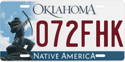 OK license plate 072FHK
