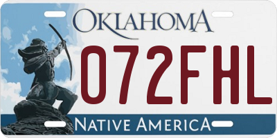 OK license plate 072FHL