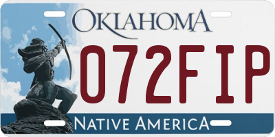 OK license plate 072FIP