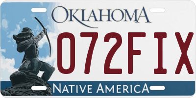 OK license plate 072FIX