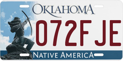 OK license plate 072FJE