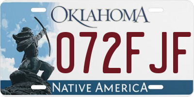 OK license plate 072FJF