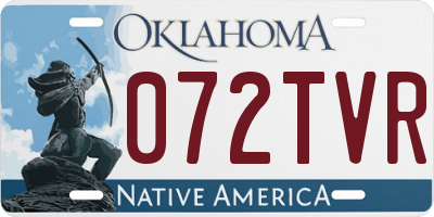 OK license plate 072TVR