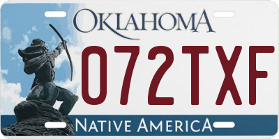 OK license plate 072TXF