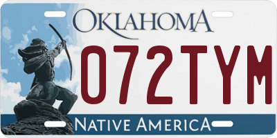 OK license plate 072TYM