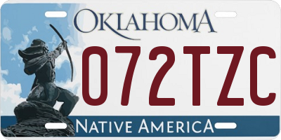 OK license plate 072TZC