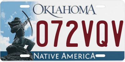 OK license plate 072VQV