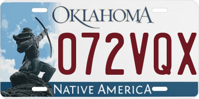 OK license plate 072VQX