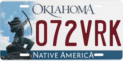 OK license plate 072VRK