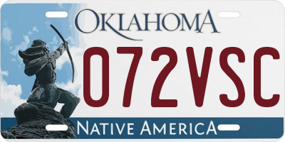 OK license plate 072VSC