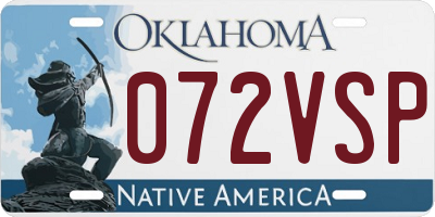 OK license plate 072VSP