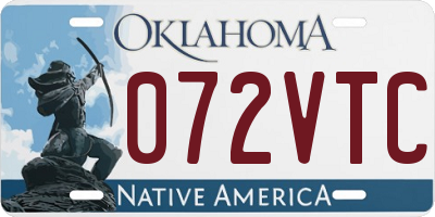 OK license plate 072VTC