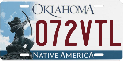 OK license plate 072VTL