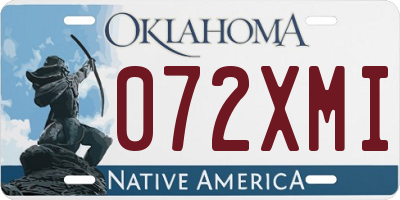 OK license plate 072XMI