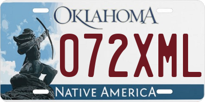 OK license plate 072XML