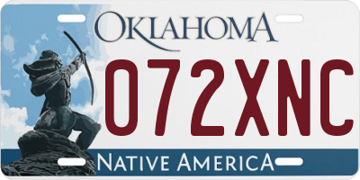 OK license plate 072XNC