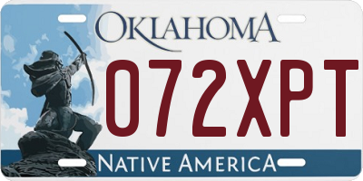OK license plate 072XPT