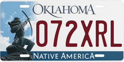 OK license plate 072XRL