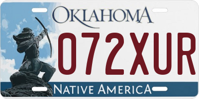 OK license plate 072XUR