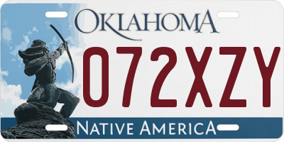 OK license plate 072XZY
