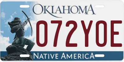 OK license plate 072YOE