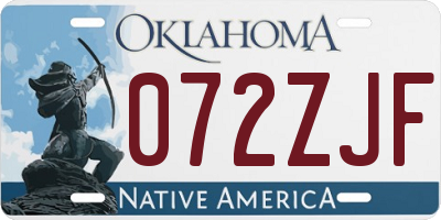 OK license plate 072ZJF
