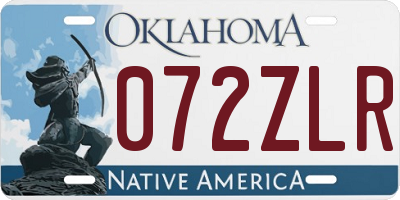 OK license plate 072ZLR