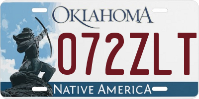 OK license plate 072ZLT