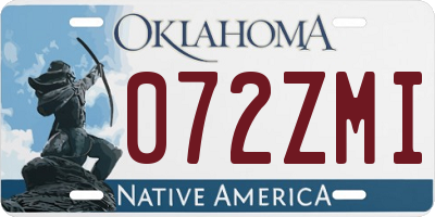 OK license plate 072ZMI