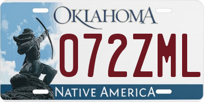 OK license plate 072ZML