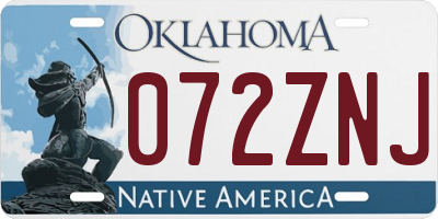 OK license plate 072ZNJ