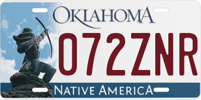 OK license plate 072ZNR