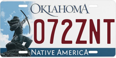 OK license plate 072ZNT