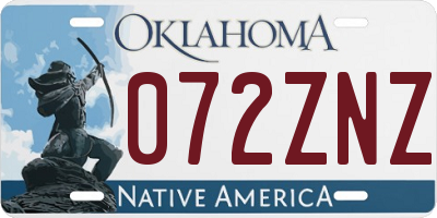OK license plate 072ZNZ