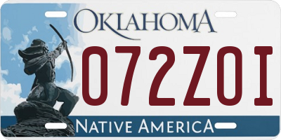 OK license plate 072ZOI