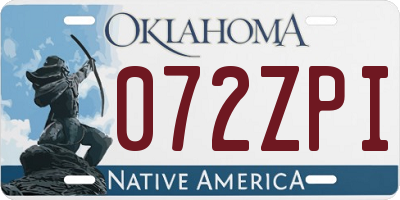 OK license plate 072ZPI