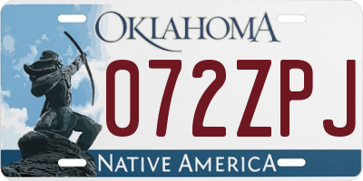 OK license plate 072ZPJ