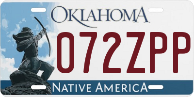 OK license plate 072ZPP
