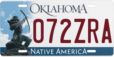 OK license plate 072ZRA