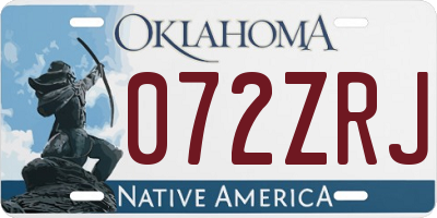 OK license plate 072ZRJ