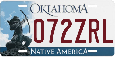 OK license plate 072ZRL