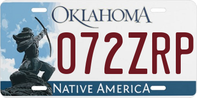 OK license plate 072ZRP