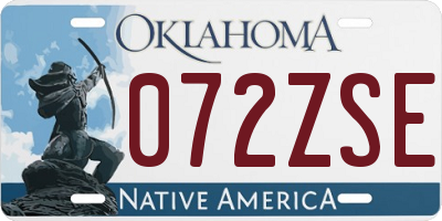 OK license plate 072ZSE